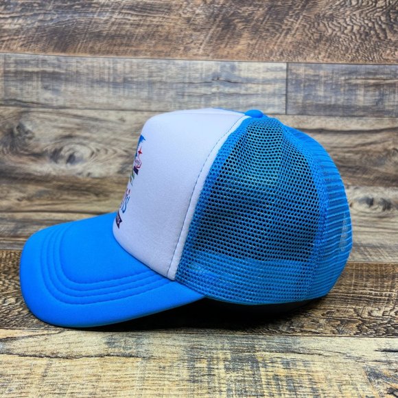 Denny's Mens Trucker Hat Blue Snapback Retro Logo 1960s Vintage Ball Cap - Picture 4 of 8